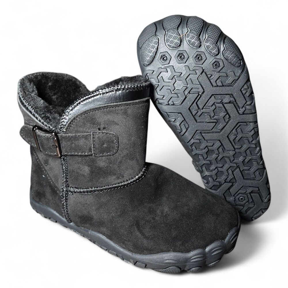 New Hike Footwear Cozely Womens Fur-Lined & Ergonomic Barefoot Shoes EU 37 Black